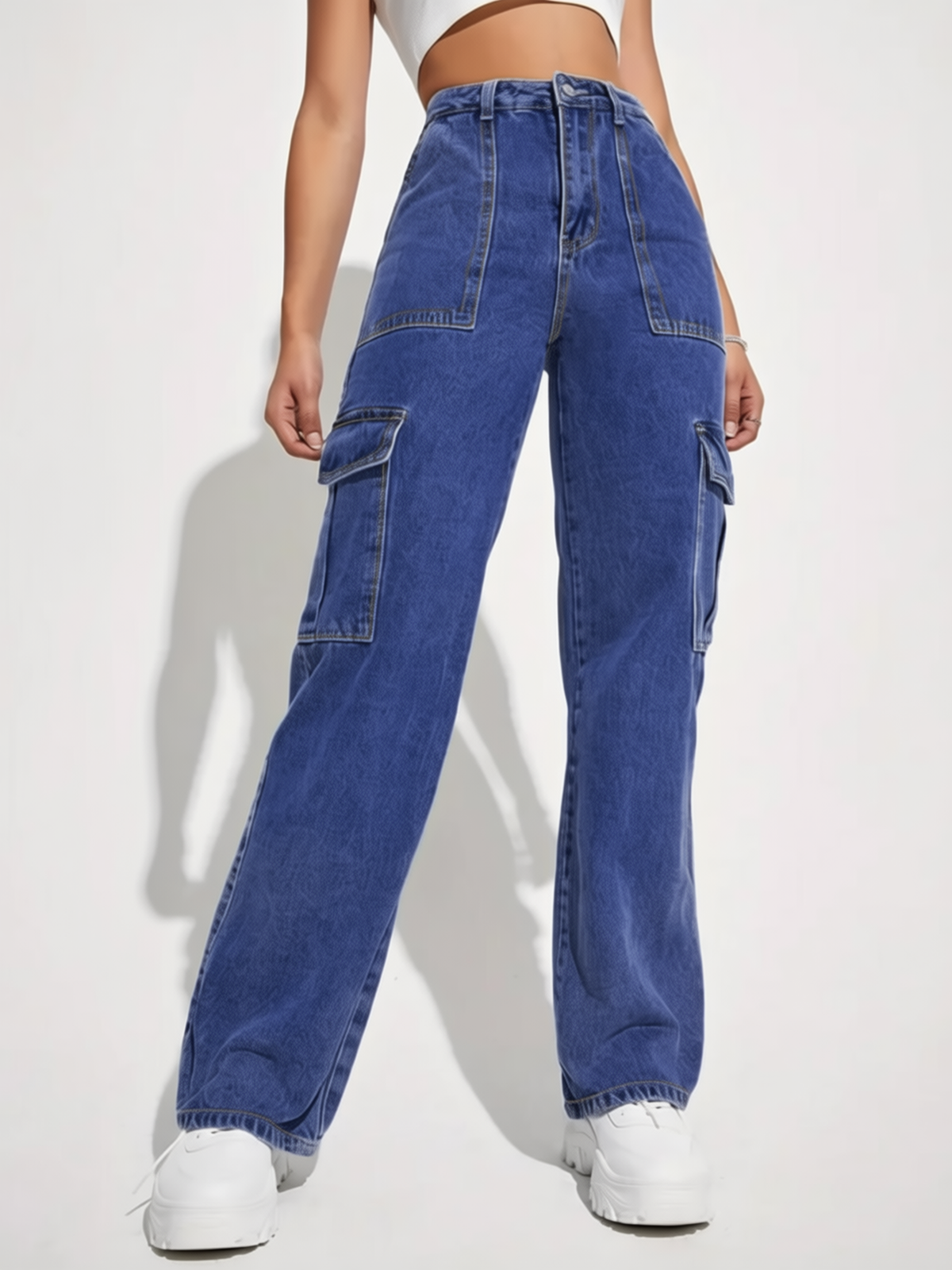 Denim Cargo Pants — Paola Riboni