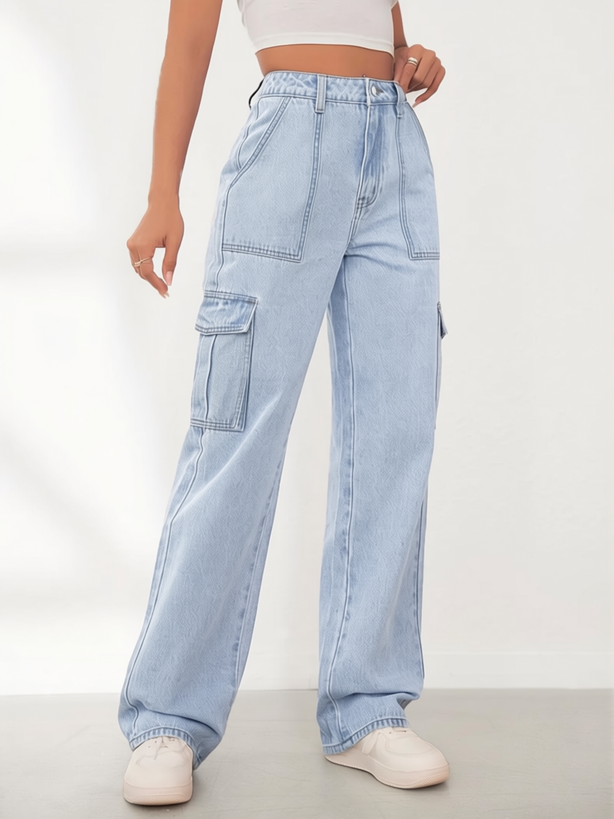 Denim Cargo Pants — Paola Riboni