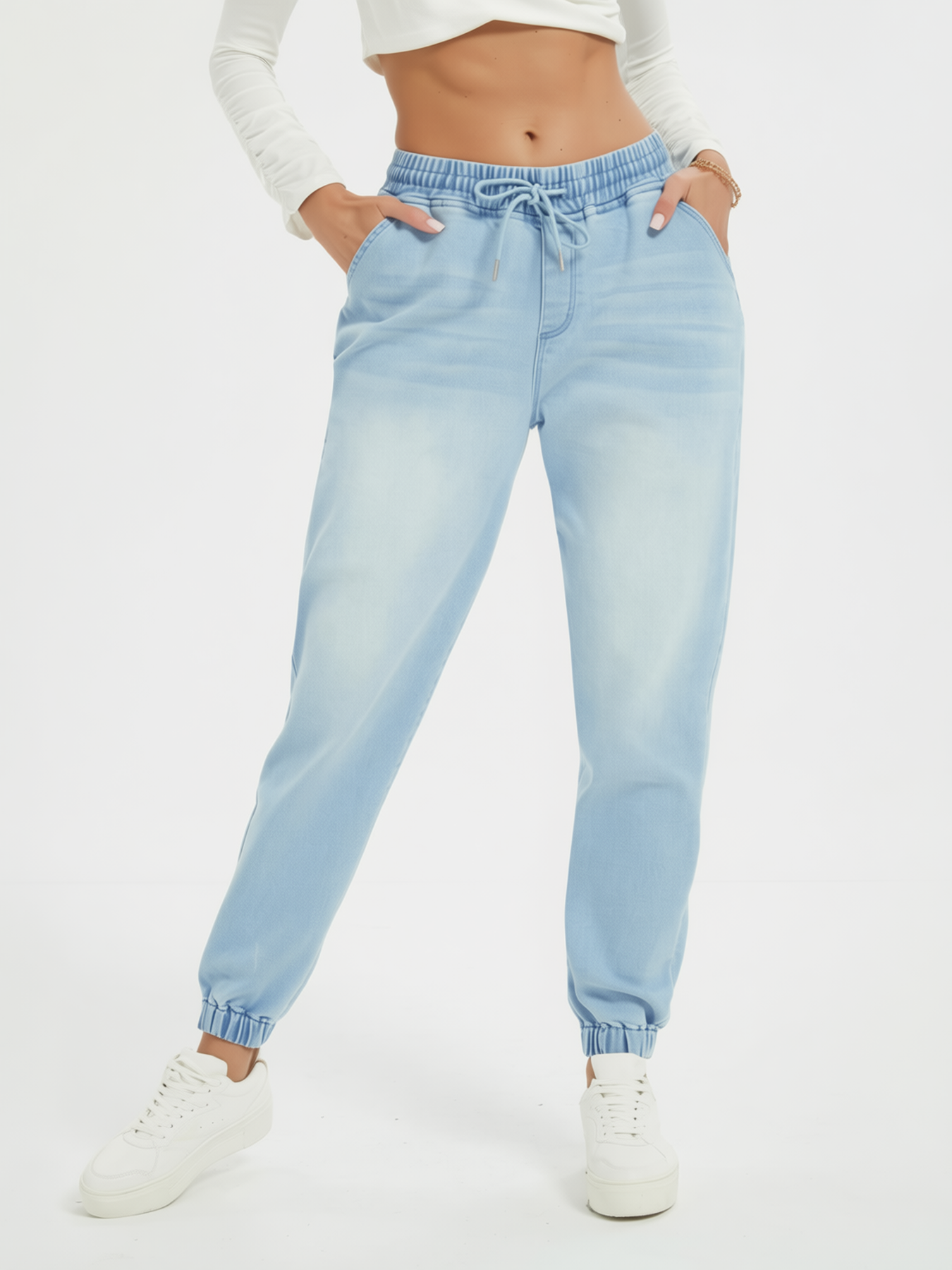 Drawstring Denim Pants — Paola Riboni