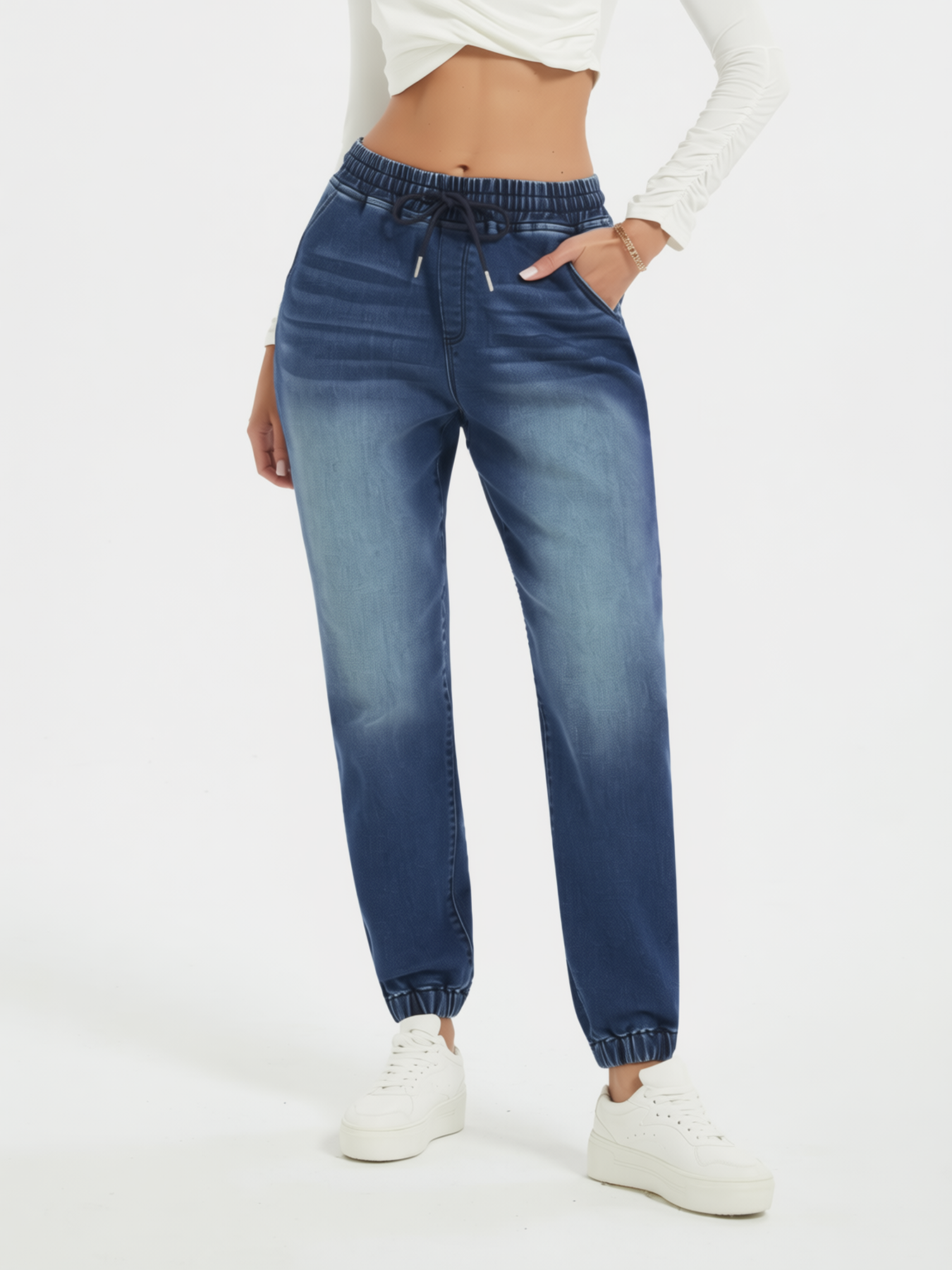 Drawstring Denim Pants — Paola Riboni